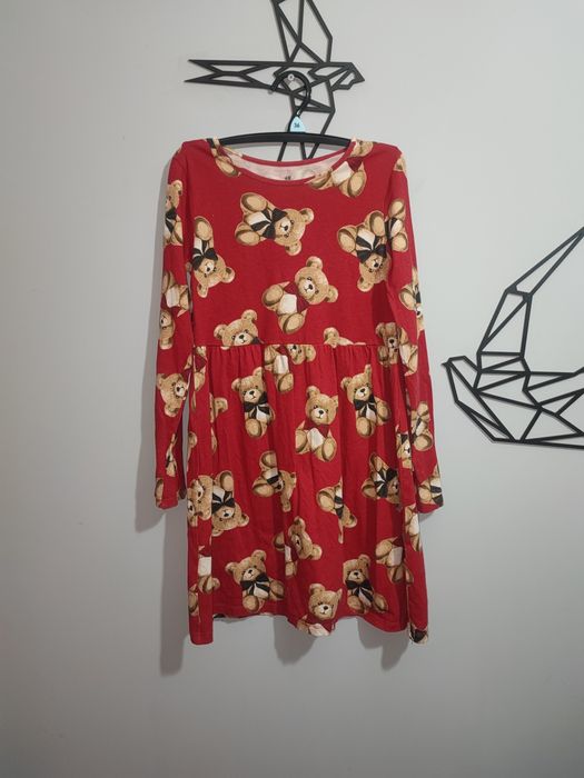 Bawełniana sukienka w misie H&M 134/140