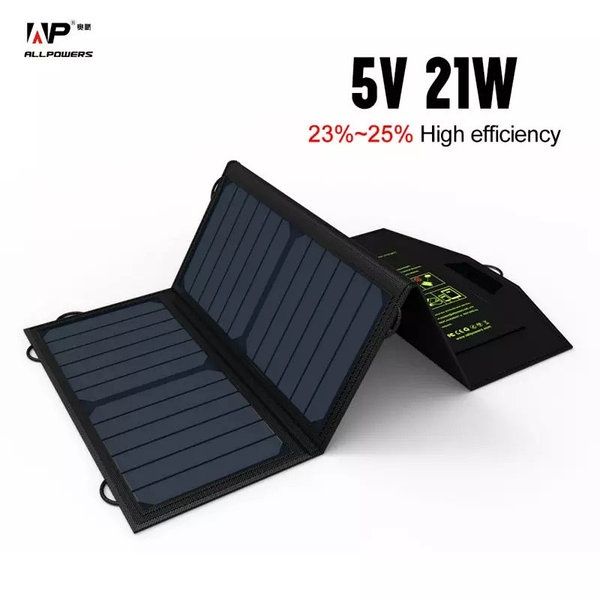 ТОПОВОЕ Солнечное зарядное устройство, панель Allpowers 5v21w