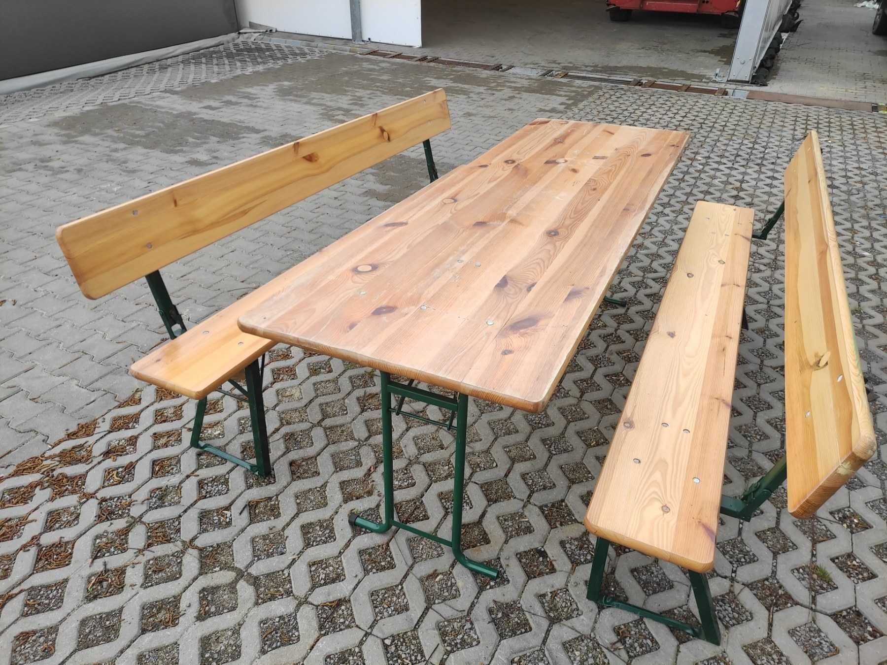 Ławostół komplety piwne stół i 2 ławki z oparciem