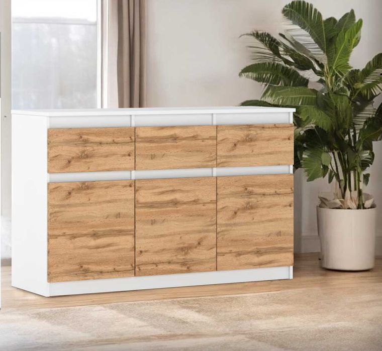 Komoda Nowoczesna Oleksa 120cm Szafka Młodzieżowa 3 Szuflady Do Salonu