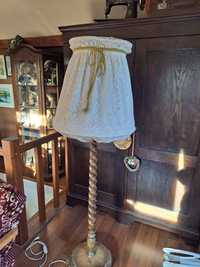 Stara lampa stojąca 2 żarówki klosz DIY kręcona noga