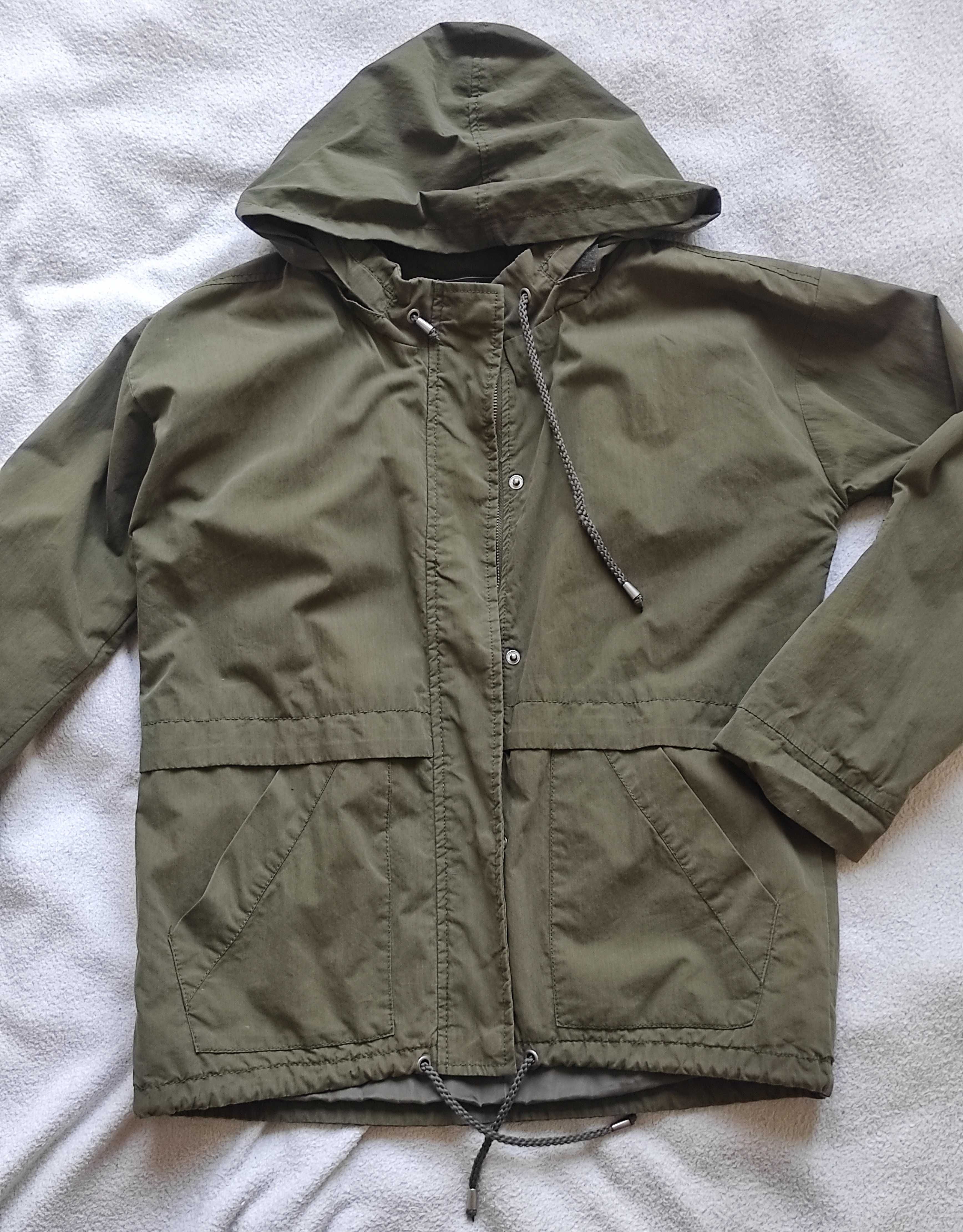 Oliwkowa parka, rozmiar S