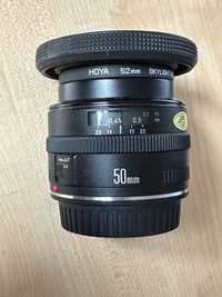 Obiektyw Canon EF 50mm 1:1.8 + filtr Hoya 52mm Skylight (1B)