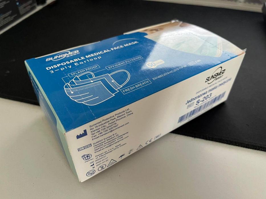 Jednorazowe Maski Medyczne 100 sztuk