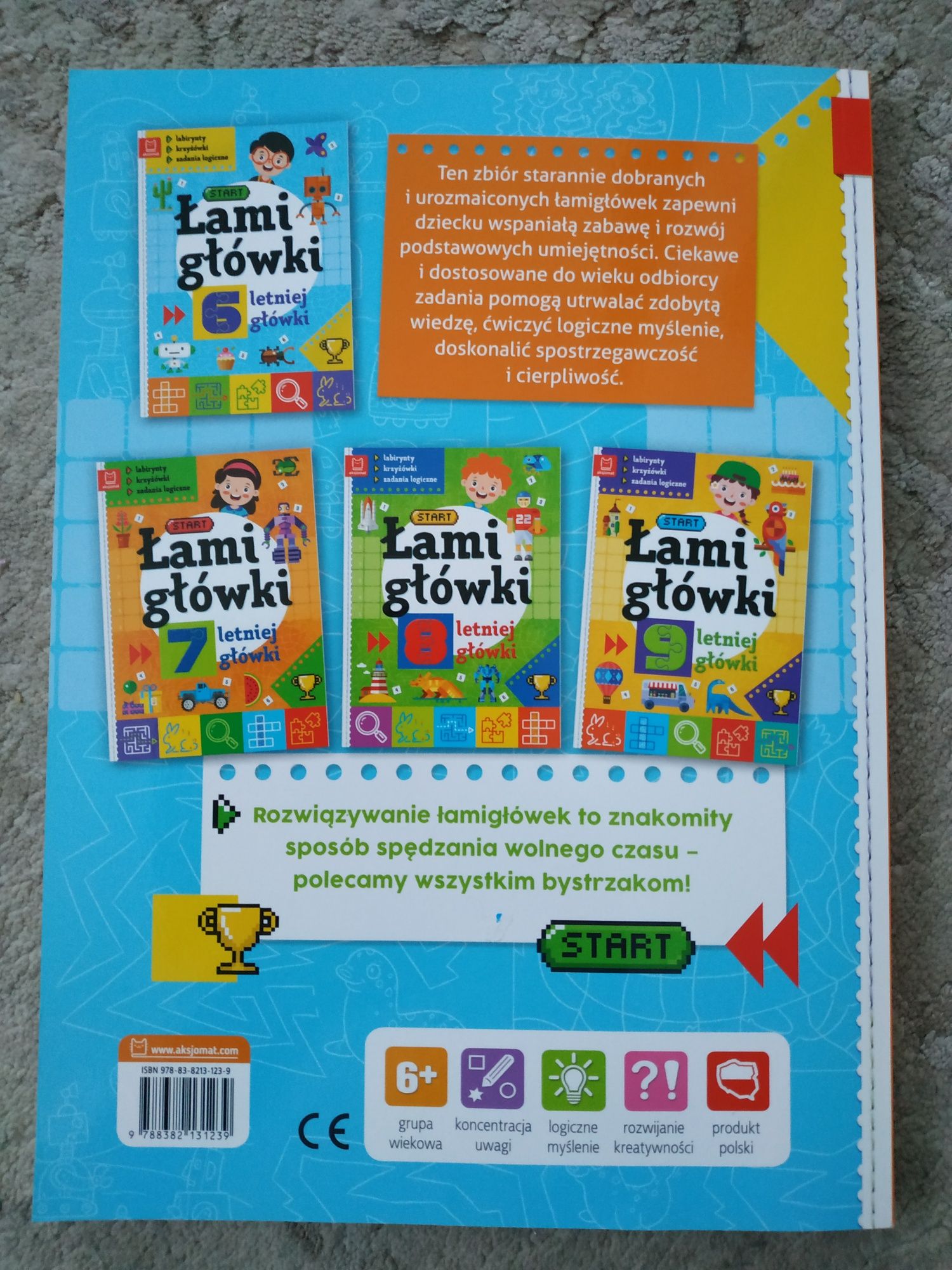 Książka - Łamigłówki 6- letniej główki