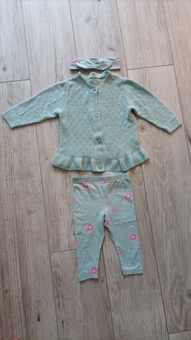 Zestaw sweterek, leginsy i opaska na głowę roz. 68 cm cool club