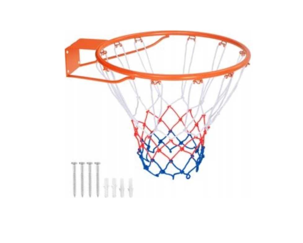 Obręcz do koszykówki z siatką 46 cm pomarańczowa