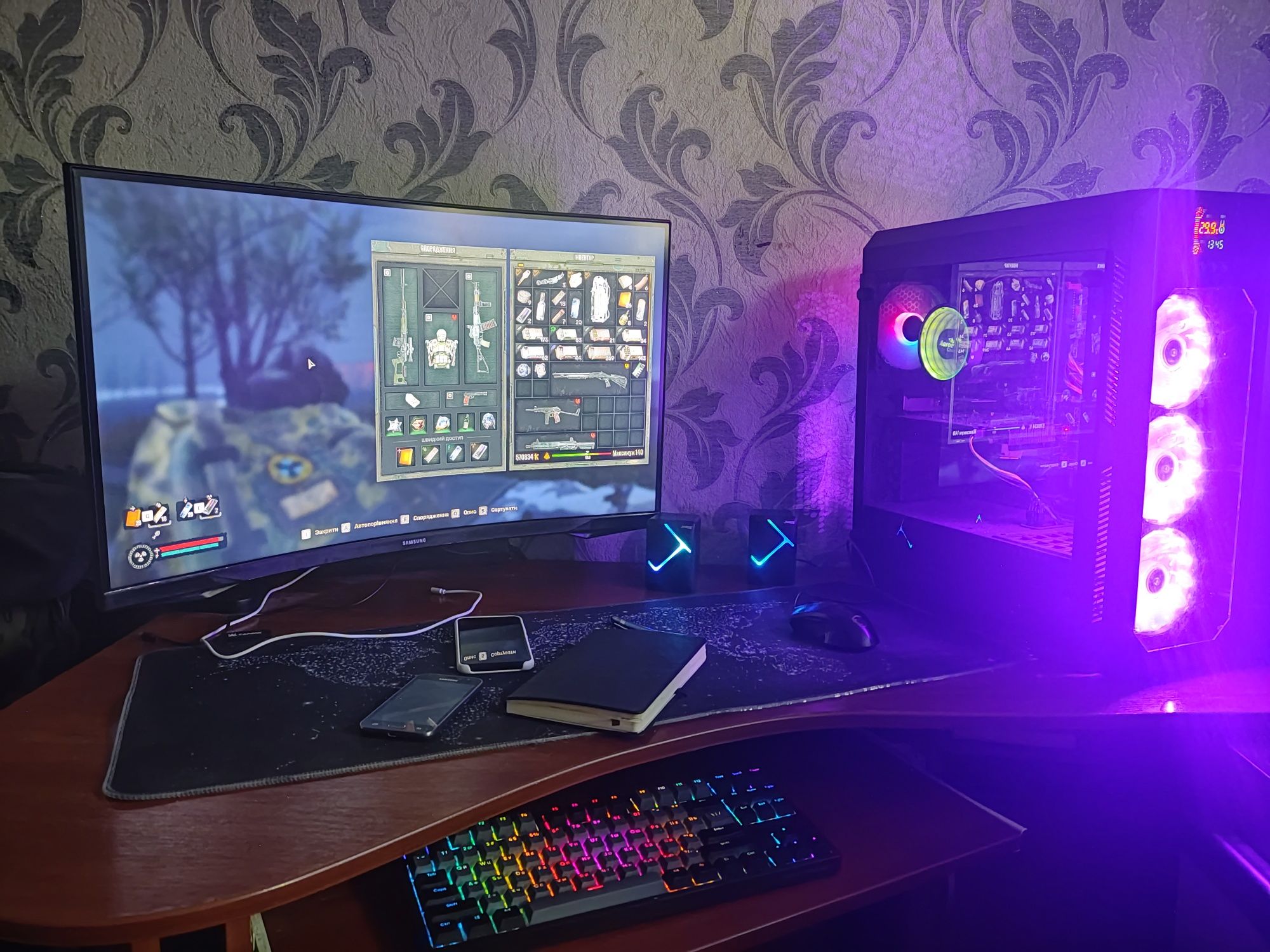 Ігровий ПК+ монік 32 дюйма Ryzen 7 8/16, 16gb ddr4, 1 Tb SSD, GTX 1070