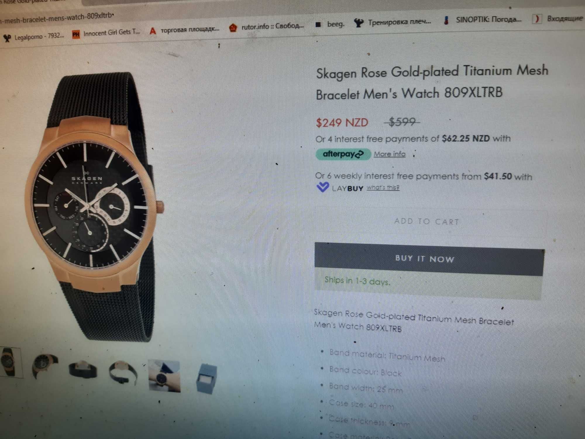 идеал Skagen золото + титан Rose Gold Titanium Bracelet Men's809XLTRB