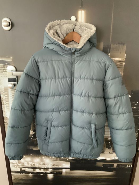 Kurtka chłopięca zimowa szara Benetton 13-14 lat 168cm jak nowa