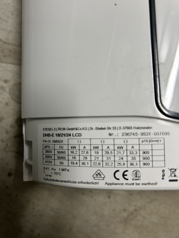 Stiebel Eltron DHB E 24kW 3 fazowy przeplywowy elektryczny podgrzewacz