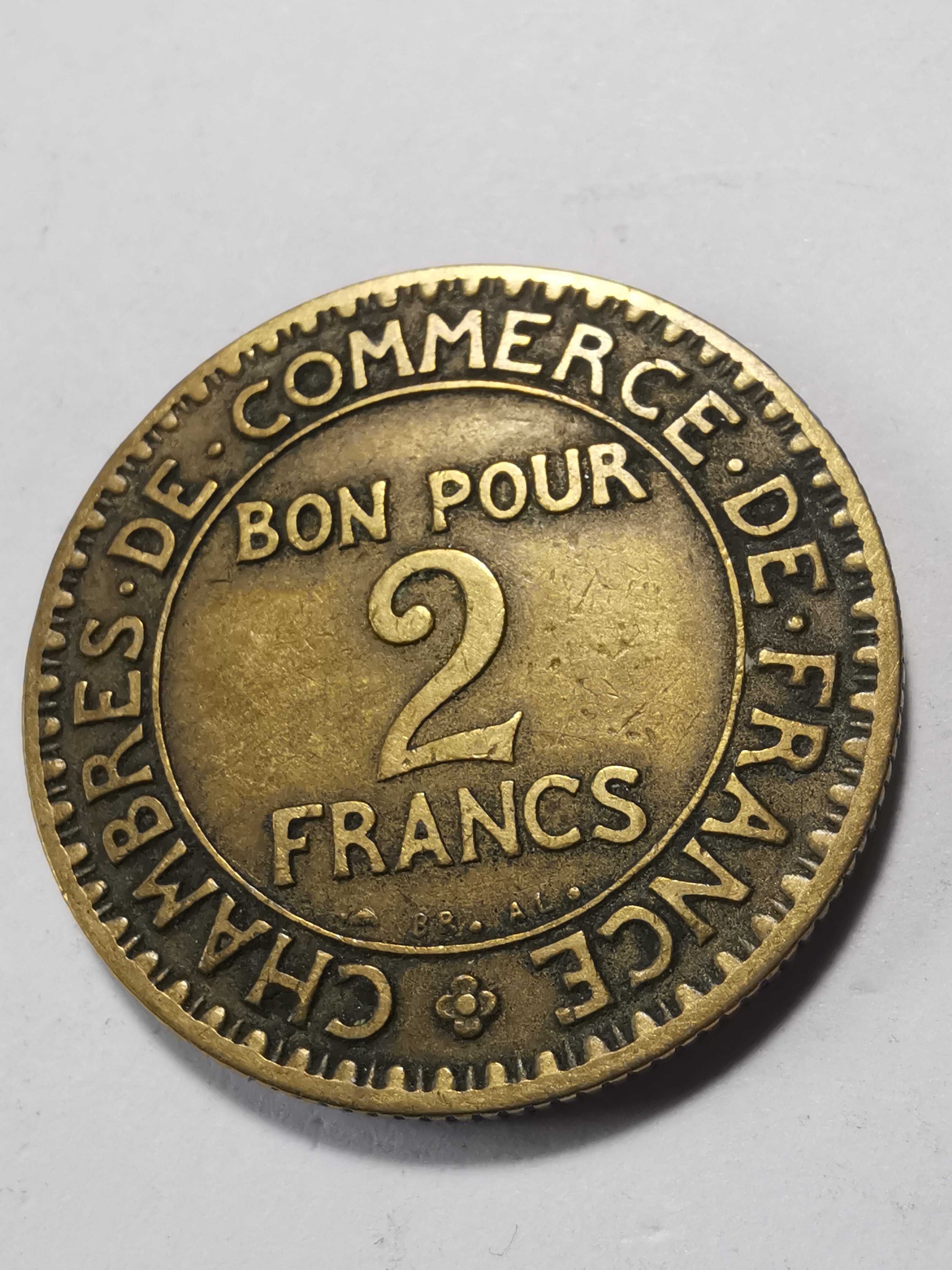 2 francs 1922 - franki, Chambre de Commerce, Francja - ładny stan