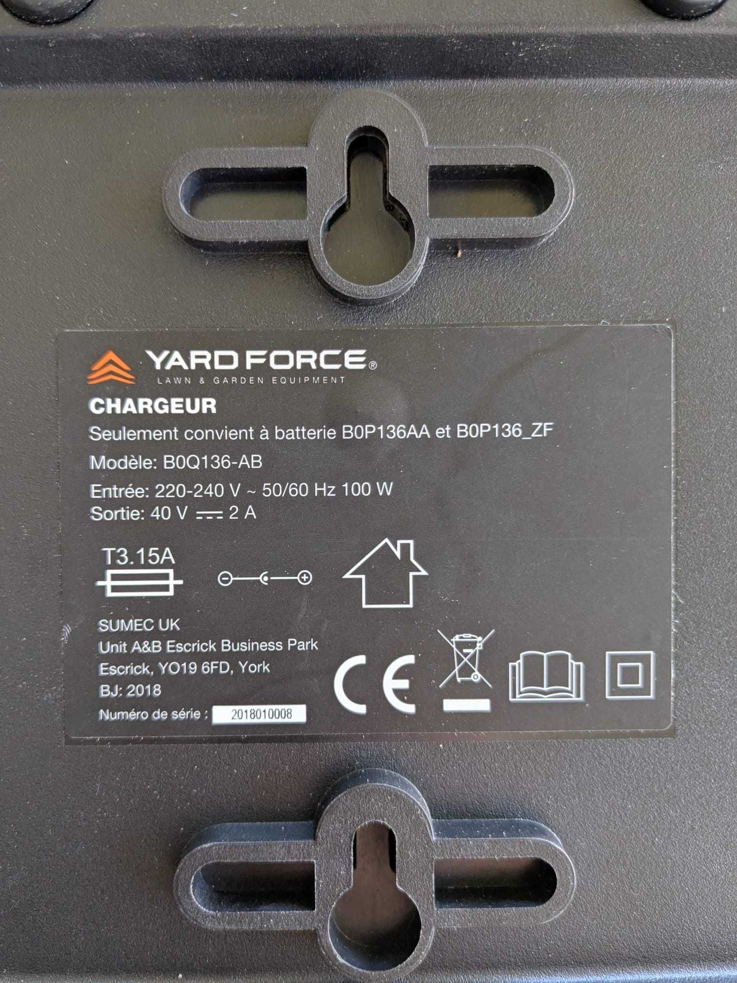 Carregador bateria Dormak, Spears & Jackson, Gardenline, Yard Force