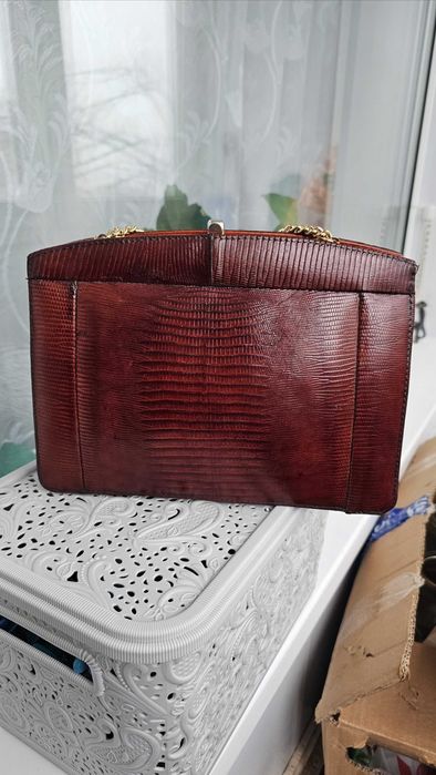 Сумка из экзотической кожи варана ящерицы натуральная