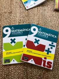 Livros de Matemática 9 ano (1 volume e 2 volumes)