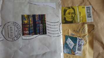 3 поштові марки з Німеччини на конвертах