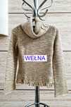 Sweter wełniany damski, Promod, beż/jasne khaki, rozmiar S/M