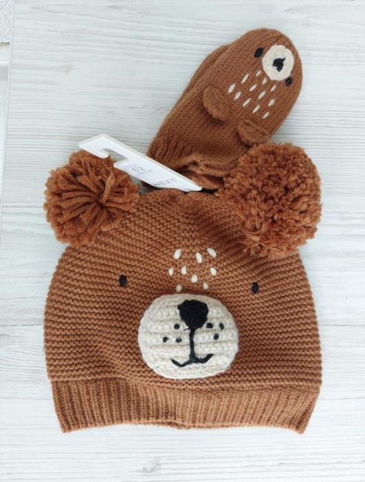 комплект тепла зимова шапочка і рукавички Next хлопчик/дівчинка 1р