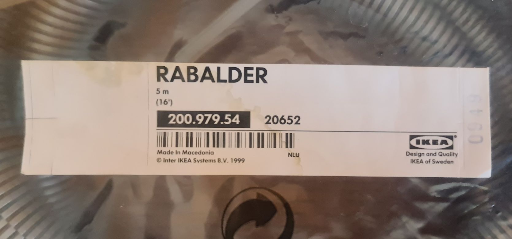 Maskownica do kabli 5 metrów IKEA Rabalder