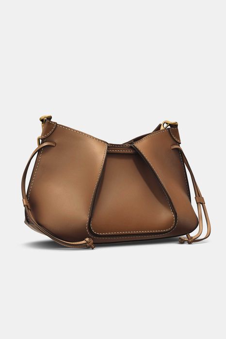 Torebka ZARA brązowa mała 6527/510 MINI TOREBKA Z MARSZCZENIAMI magnes