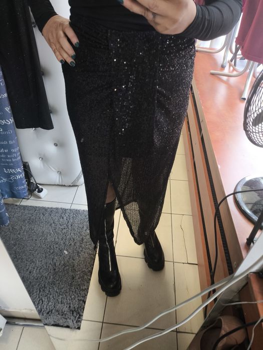 Piękny komplet spódnica cekiny i bluzka rozm S m  l