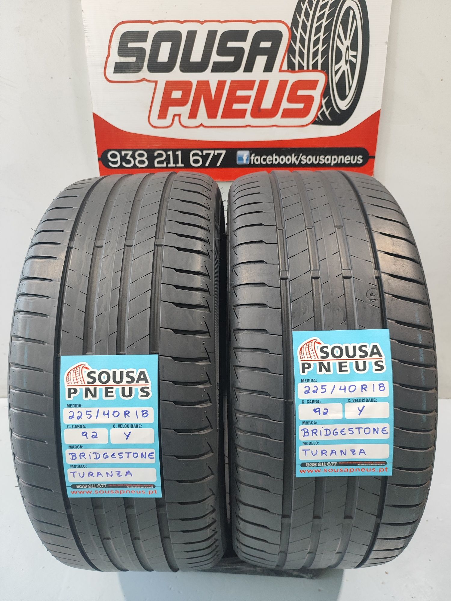2 pneus semi novos 225-40R18 Bridgestone - Oferta dos portes