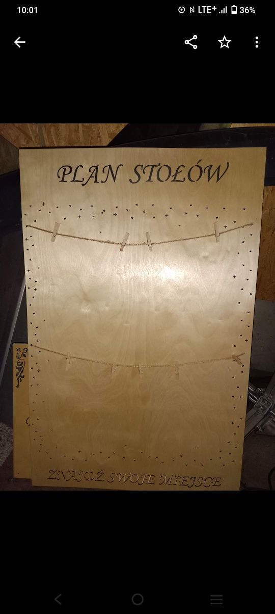 Plan stołów drewno