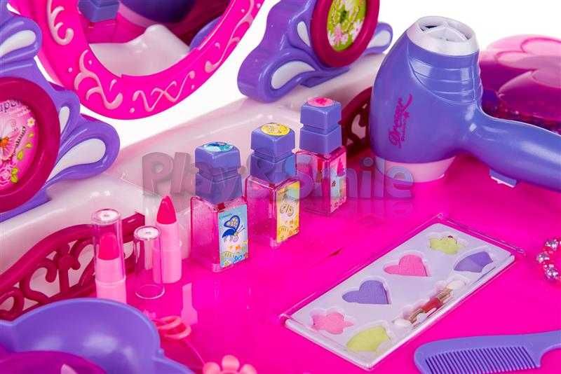 Toaletka z lustrem dla dzieci salon piękności suszarka światła dźwięki