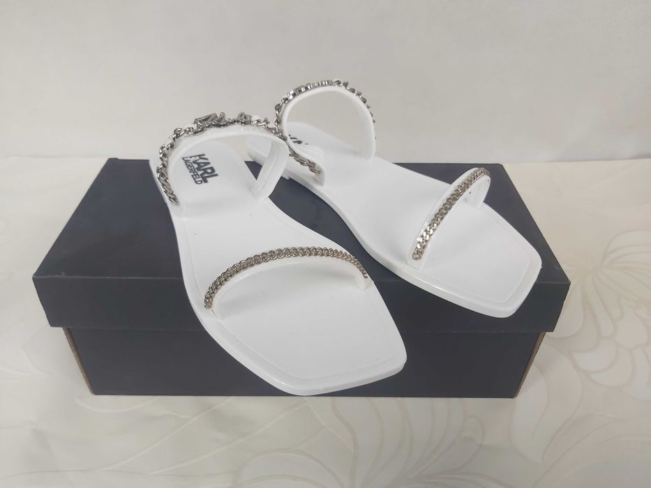 Nowe klapki KARL LAGERFELD białe 37