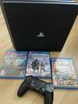 Playstation 4 pro + 3 gry