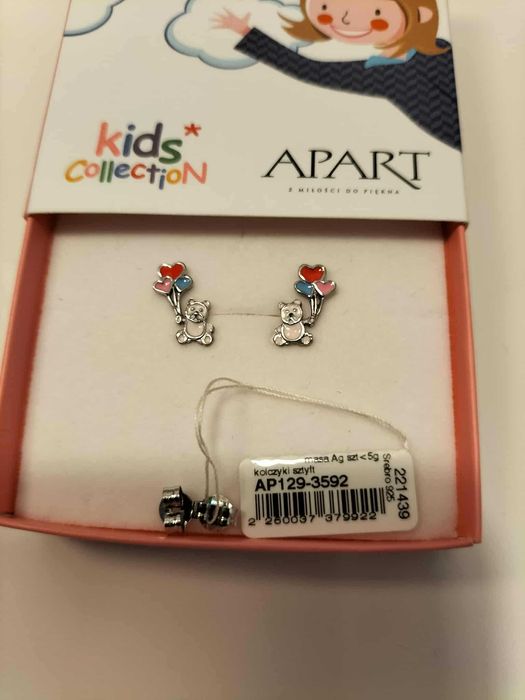 Kolczyki Apart kids srebrne misie