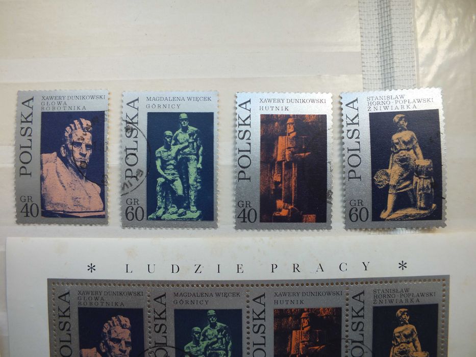 5szt. znaczki seria Fi1950 Blok 78 Polska 1971r. SZTUKA RZEŹBA klej