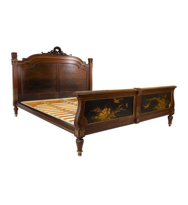 Conjunto Quarto, Cama e Mesas Pau Santo Napoleão III, Século XIX