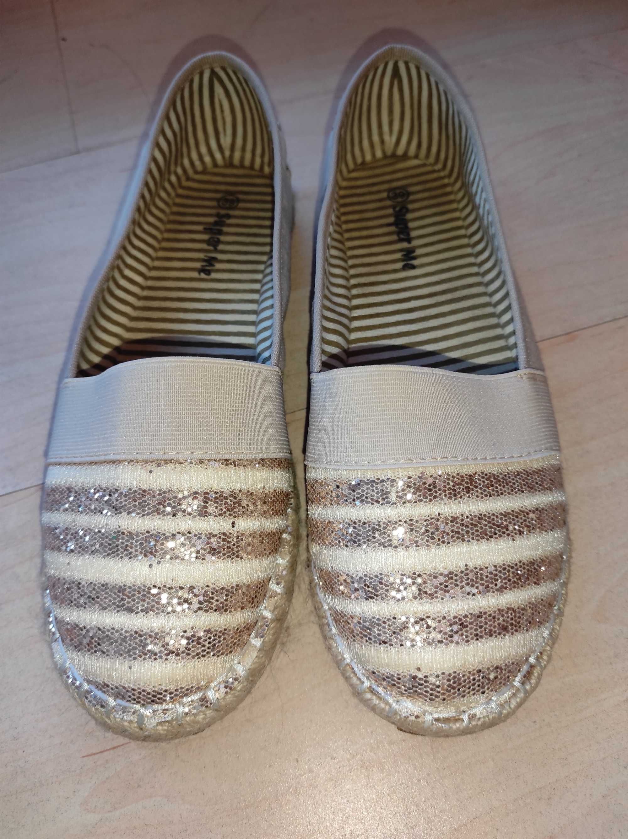 Тканевые эспадрильи мокасины Super Me 37,5 - 38р. состояние !