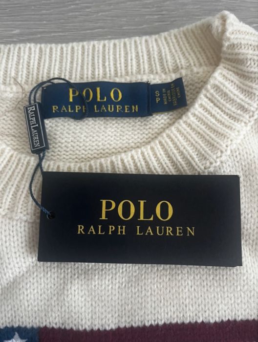 Camisola RL bege com bamdeira EUA