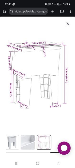 Tanque para lavar roupa