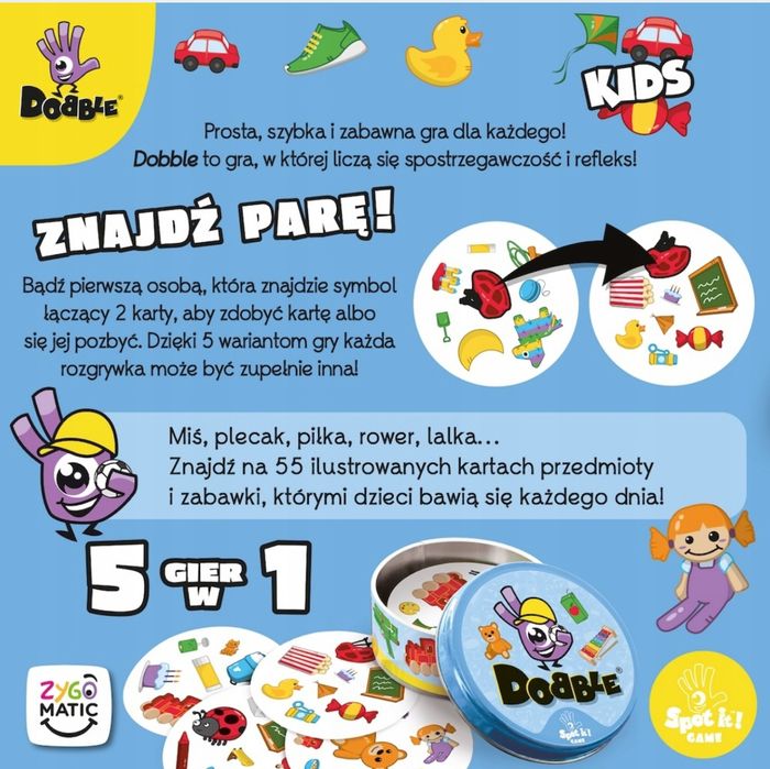 Gra Dobble 5 w 1 - Nowa, okazja!