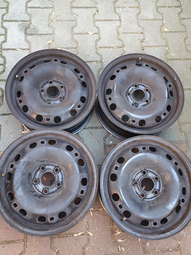 Oryginalne Felgi Stalowe 15" Skoda Fabia Vw Polo 5x100 ET38 + kołpaki