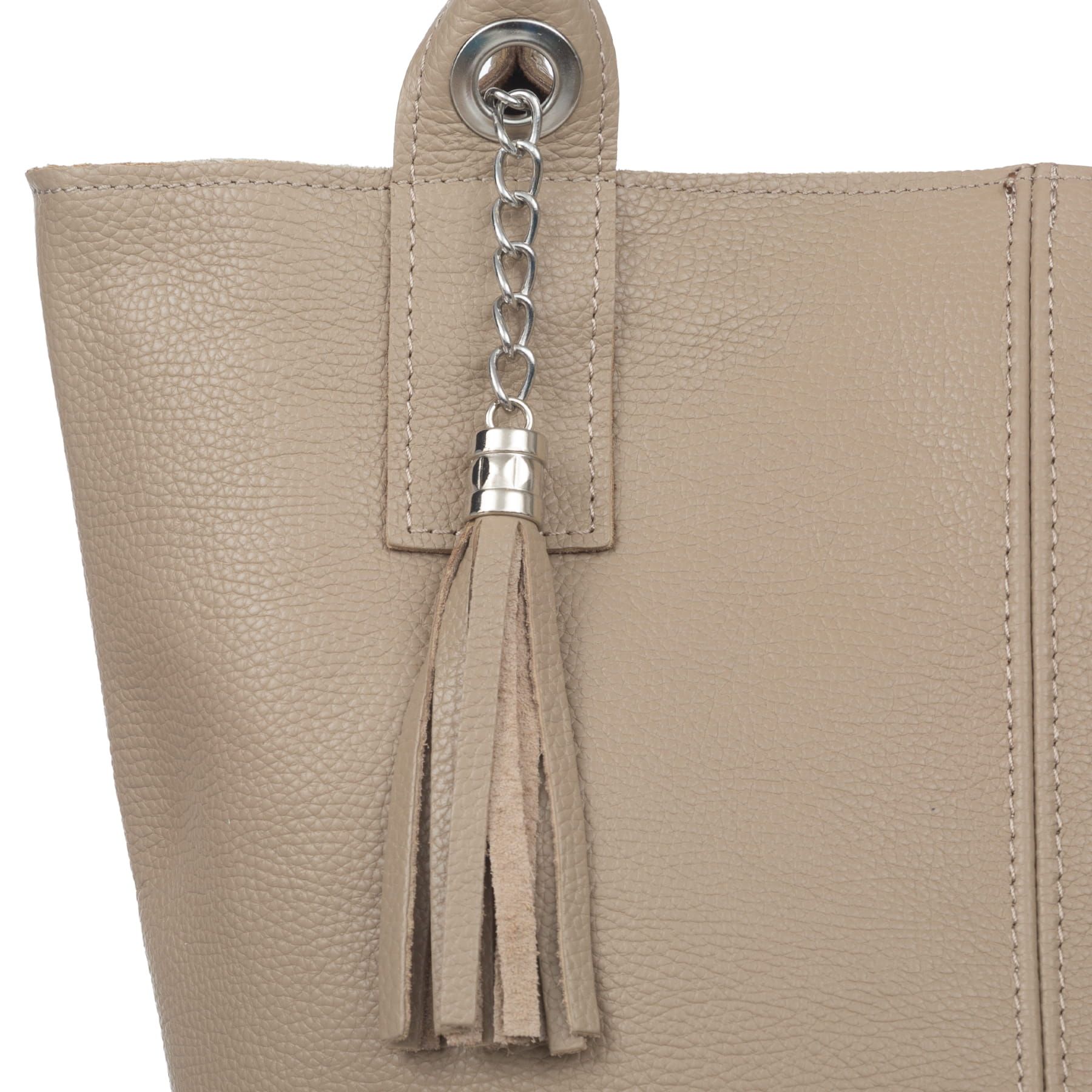 VERA PELLE torebka skórzana shopper z długimi rączkami V619 camel