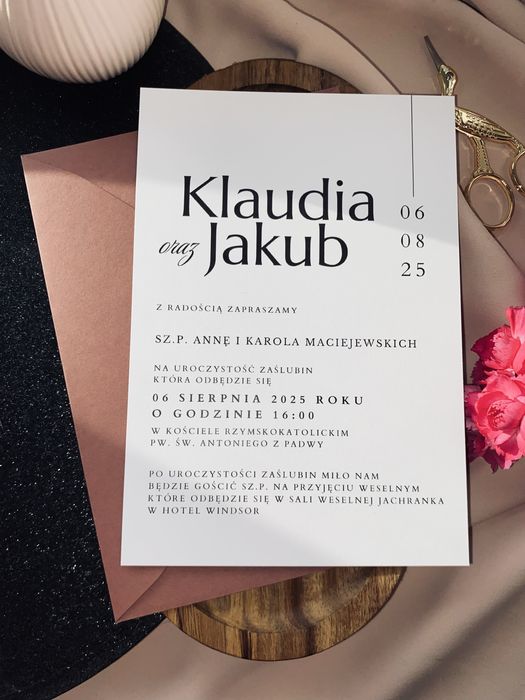 Zaproszenie ślubne + koperta