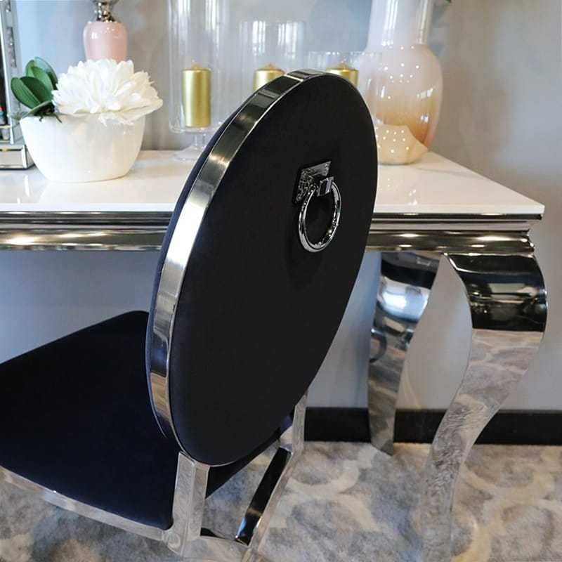 Jadalnia glamour Classico Nero Czarny Stół Krzesła