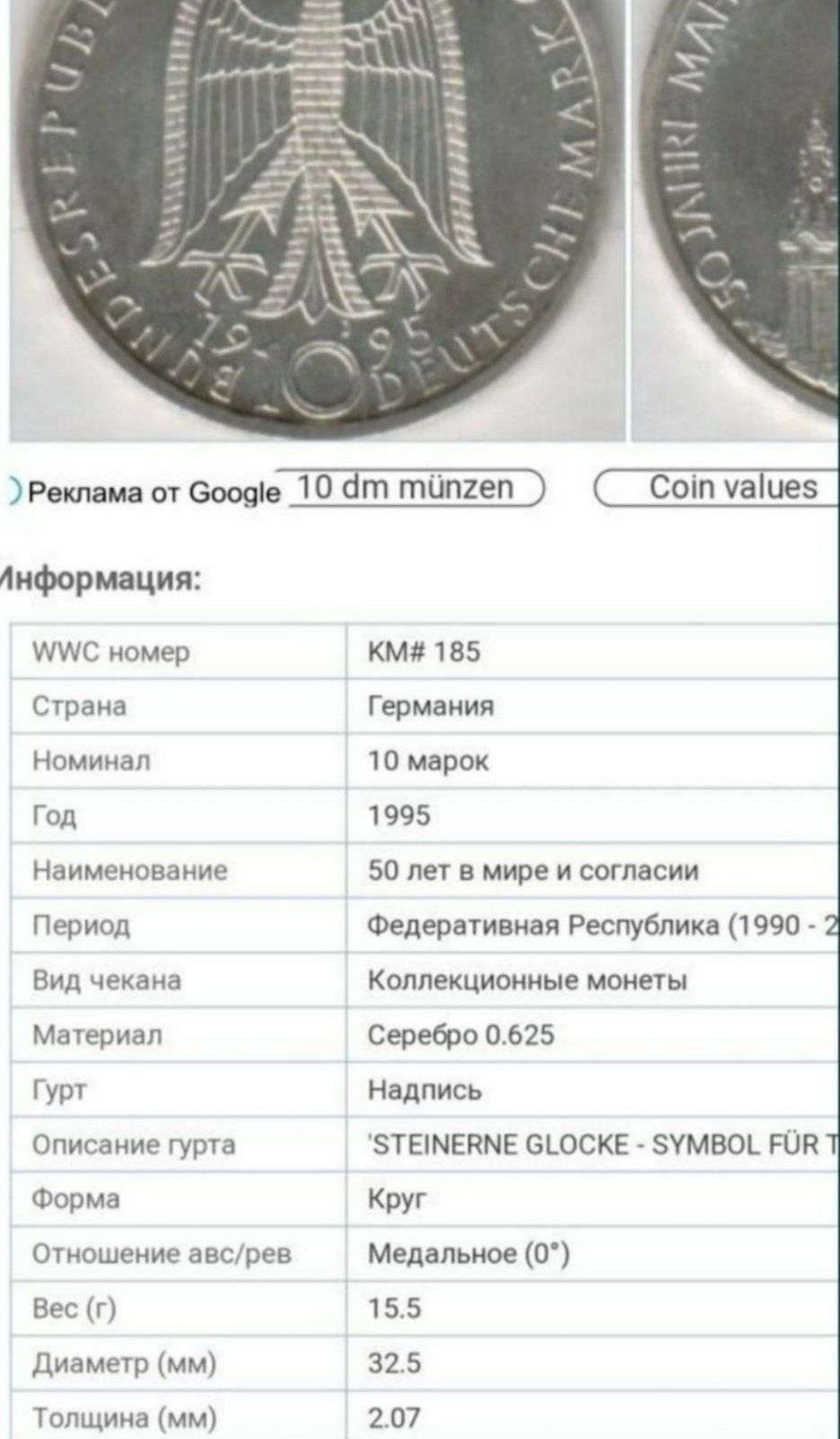 Срібні   монети.