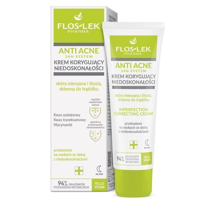 Floslek Anti-Acne 24H System Krem Korygujący Niedoskonałości 50Ml (P1)