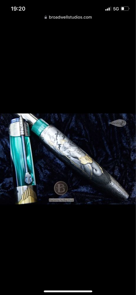 Caneta tinta permanente,"custom made" Poseidon ouro 18K e titânio