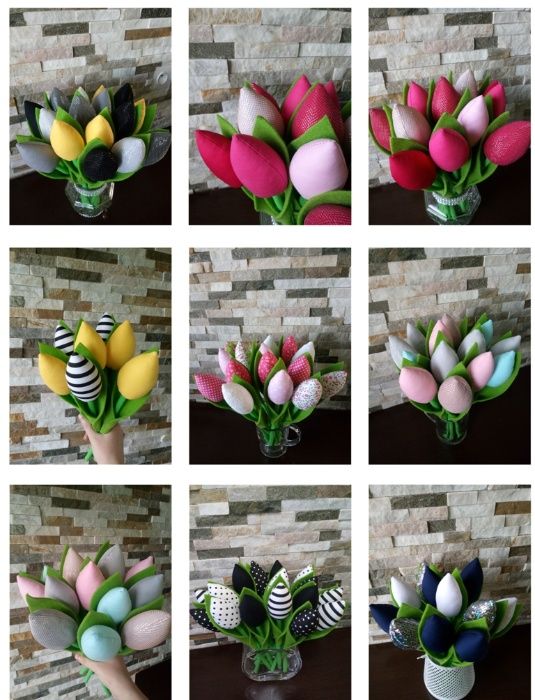 tulipany szyte z materiału 162 wzory do wyboru