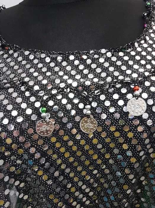 Narzutka bluzka z cekinami taniec brzucha arabska. S008