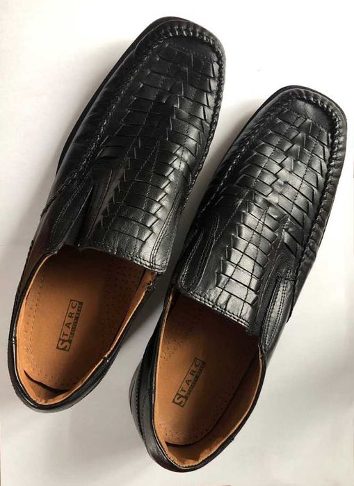 Туфлі шкіряні чорні чоловічі з візерунком STARC, 44 розмір