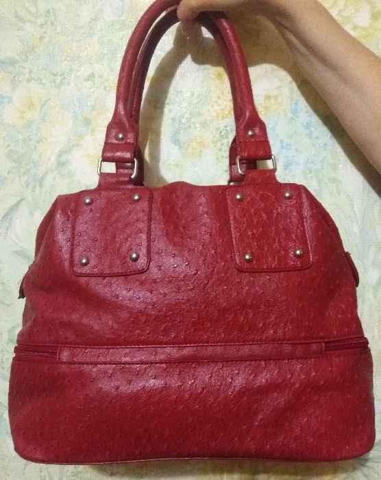 Нова сумка на 2 відділення, бордовая сумка женская