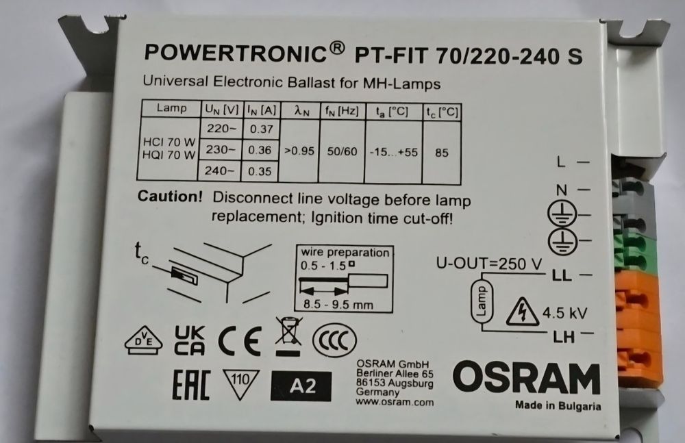 Statecznik elektroniczny OSRAM PT-FIT 70/220-240 S 70W Nowe !