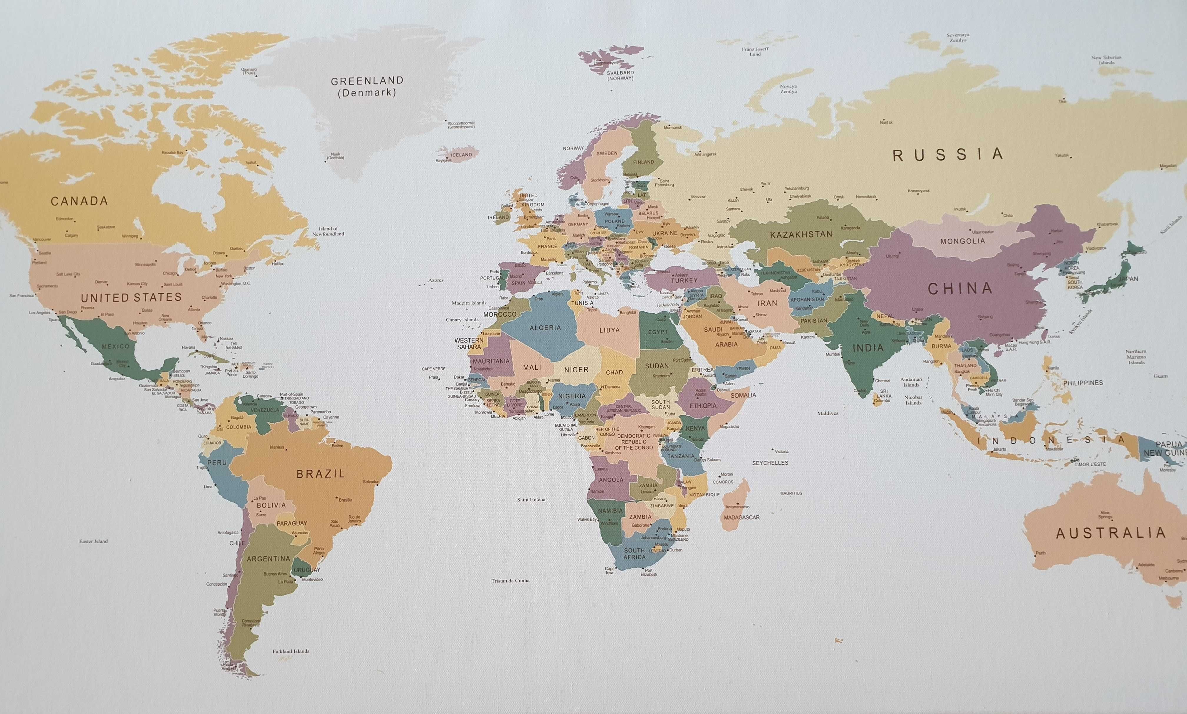 Ścienna Mapa świata podróżnika 100x50 do oznaczania miejsc, prezent